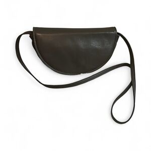 Vintage Brio black purse crossbody front flap EUC